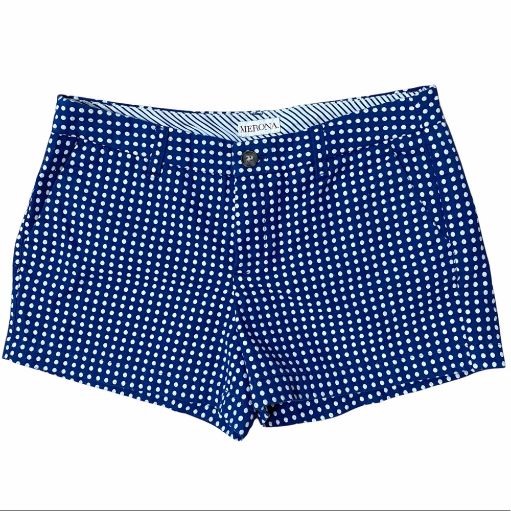 Women’s Blue & White Polka Dot Shorts 8